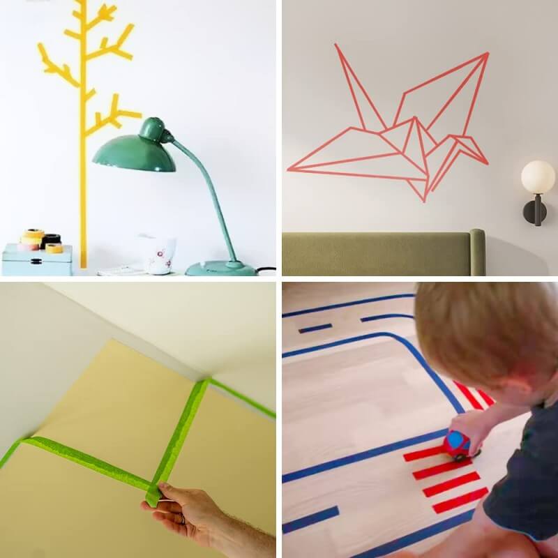 diy masking tape wall art